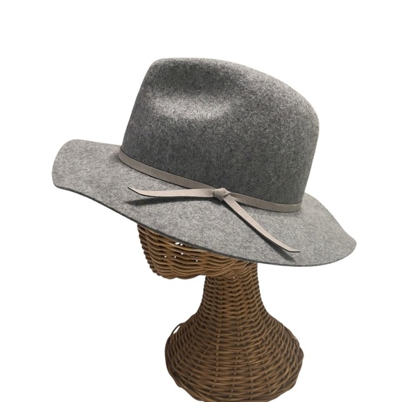 House of Harlow Gray 1960 100% Wool Fedora Felt Hat main image 7